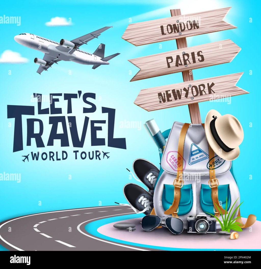 Picture of: Reisen wir durch das Welt-Tour-Vektordesign